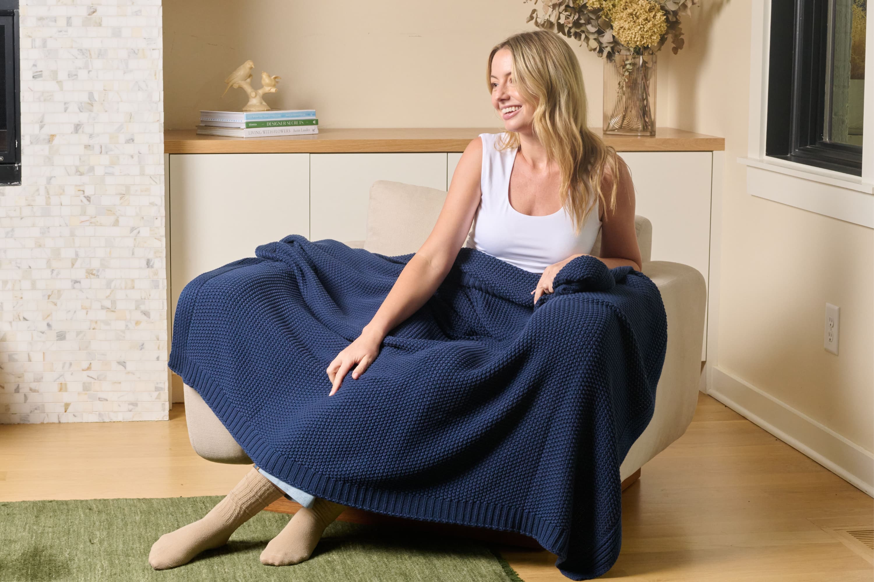 Cozy Knit Cotton Throw Blanket - Image 11