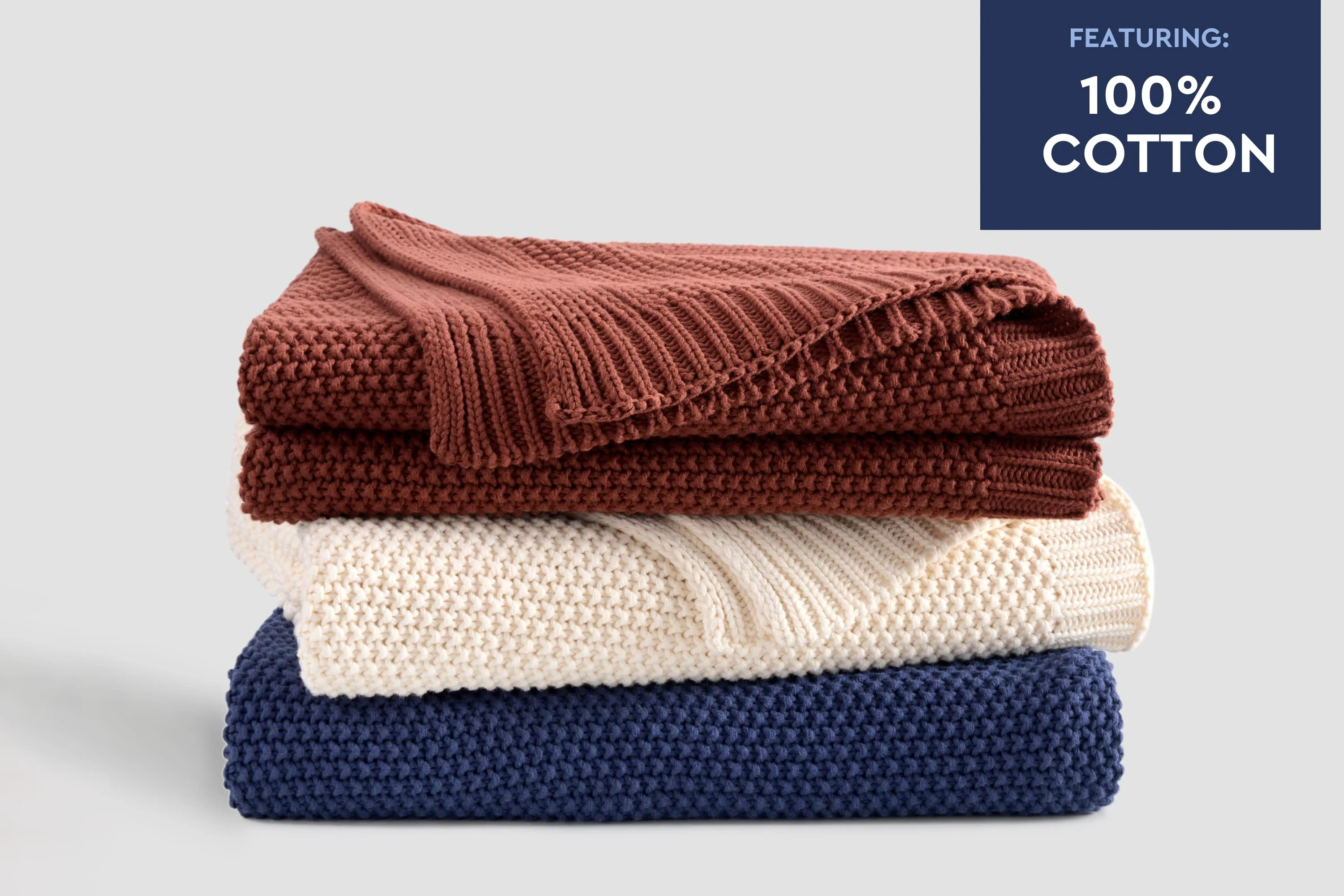Cozy Knit Cotton Throw Blanket - Image 23