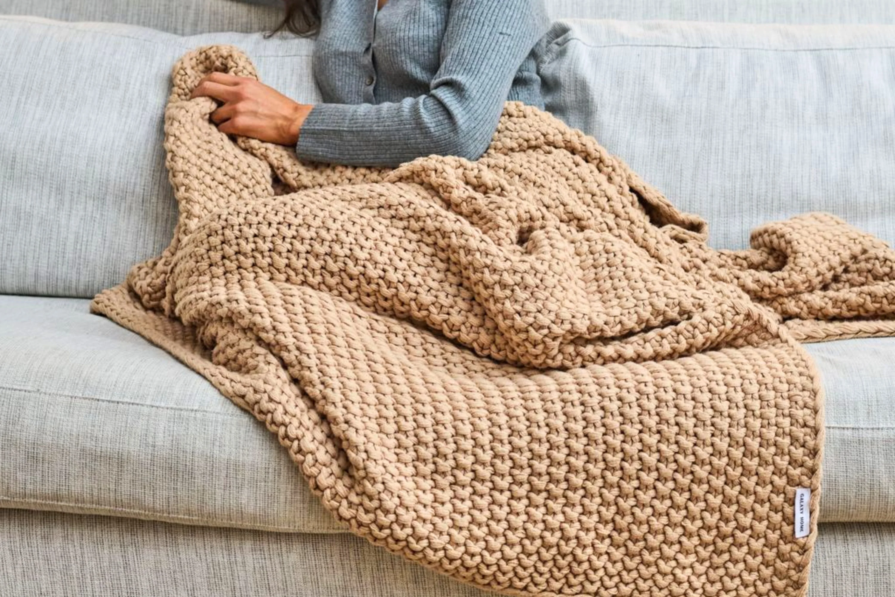 Cozy Knit Cotton Throw Blanket - Image 45